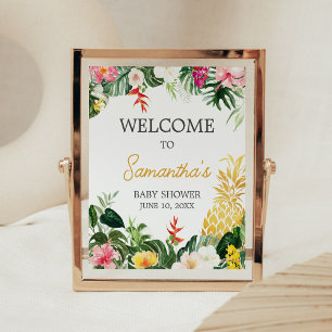 Affiche Signe de bienvenue pour Baby Shower Aloha Bébé Pin