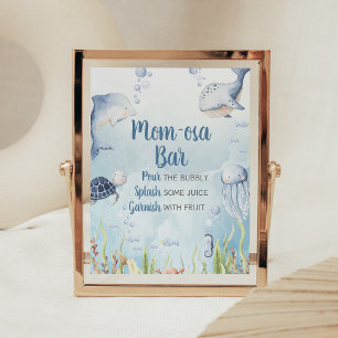 Affiche Signe de bienvenue pour Baby Shower Bleu sous la m