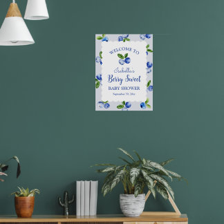Affiche Signe de bienvenue pour Baby Shower Garçon Fleur d