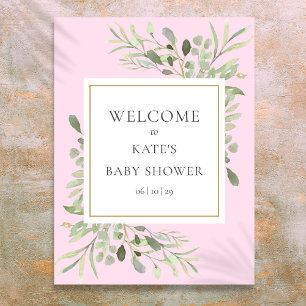 Affiche Signe de bienvenue pour la baby shower fille au st