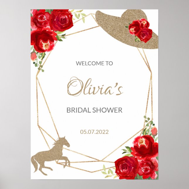 Affiche Signe de bienvenue pour la douche de mariée de Der (Devant)