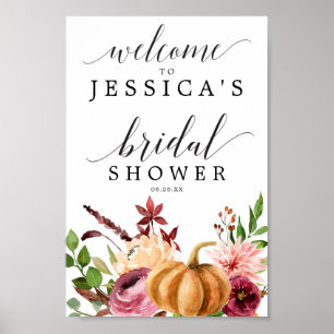 Affiche Signe de bienvenue pour la fête prénuptiale Autumn