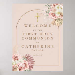 Affiche Signe de bienvenue pour la première communion avec