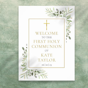 Affiche Signe de bienvenue pour la première communion avec
