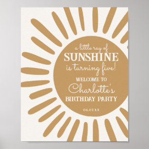 Affiche signe de bienvenue pour l'anniversaire du soleil