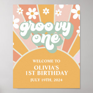 Affiche Signe de bienvenue pour le premier anniversaire Gr