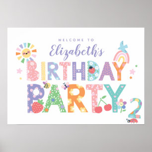 Affiche Signe de bienvenue pour les 2 ans de Filles Fleur
