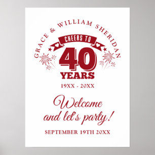 Affiche Signe de bienvenue pour les 40 ans de Ruby