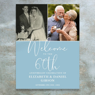 Affiche Signe de bienvenue pour les 60 ans de mariage avec