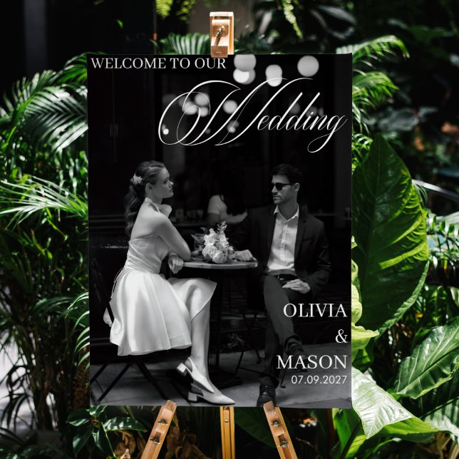 Affiche Signe de bienvenue pour mariage moderne avec photo (Créateur téléchargé)