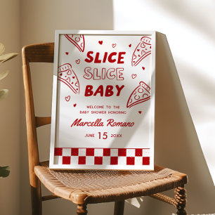 Affiche Signe de bienvenue pour pizza rouge italienne bébé