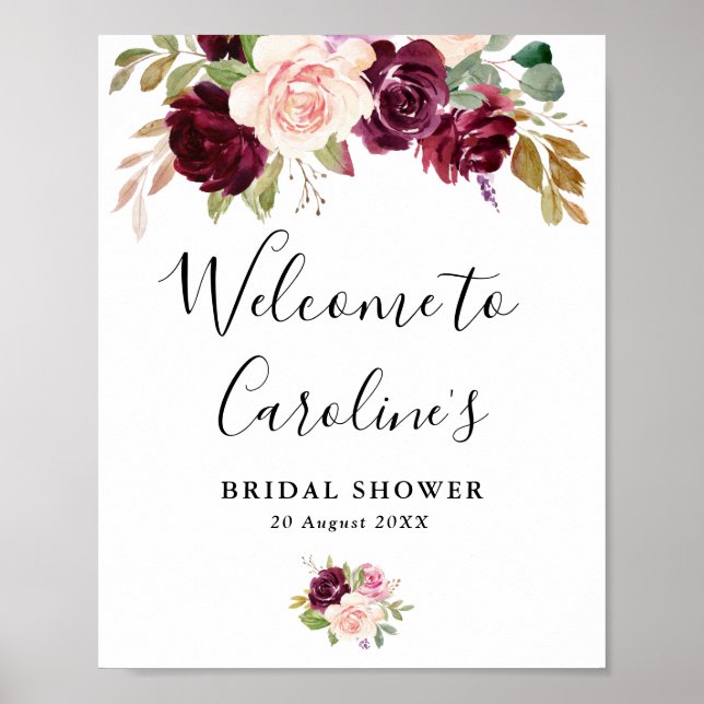 Affiche signe de bienvenue pour une baby shower de mariage (Devant)