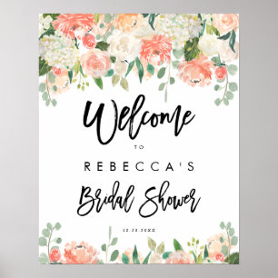 Affiche signe de bienvenue pour une baby shower sur le thè
