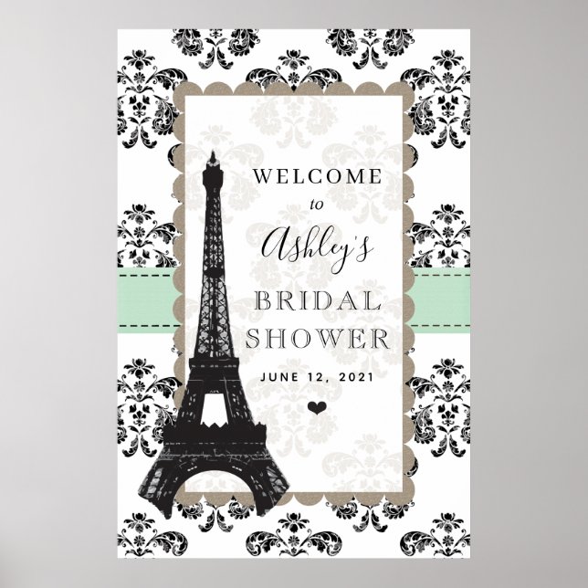 Affiche Signe de bienvenue pour une douche de mariée à la  (Devant)