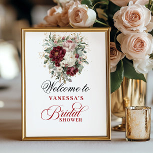 Affiche Signe de bienvenue pour une douche de mariée en Bo