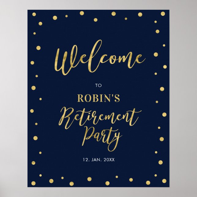 Affiche Signe de bienvenue pour une fête de retraite à con (Devant)
