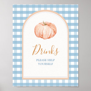 Affiche SIGNE DE BOHON Bleu En vichy Petit Citrouille Boho