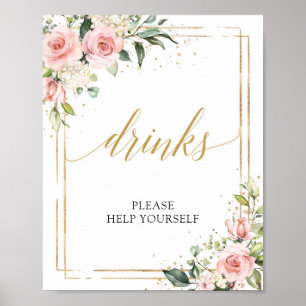 Affiche Signe de boissons boho rose vif