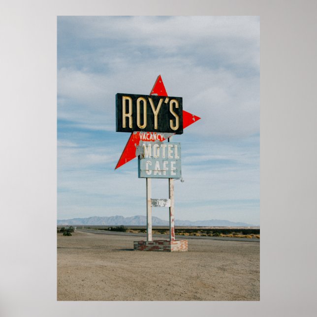 AFFICHE SIGNE DE CAFÉ DU MOTEL "ROY'S" (Devant)