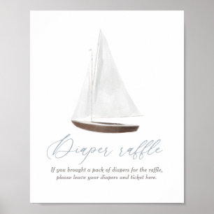 Affiche Signe de calèche Baby shower nautique