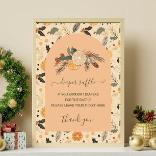 Affiche Signe de caleçon Baby shower d'agrumes hivernaux