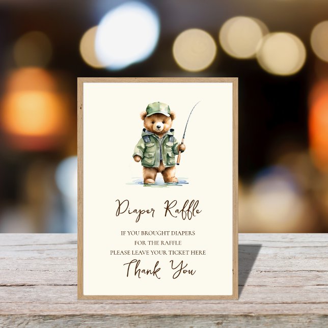 Affiche Signe de caleçon Un Petit Baby shower Pêcheur (Créateur téléchargé)