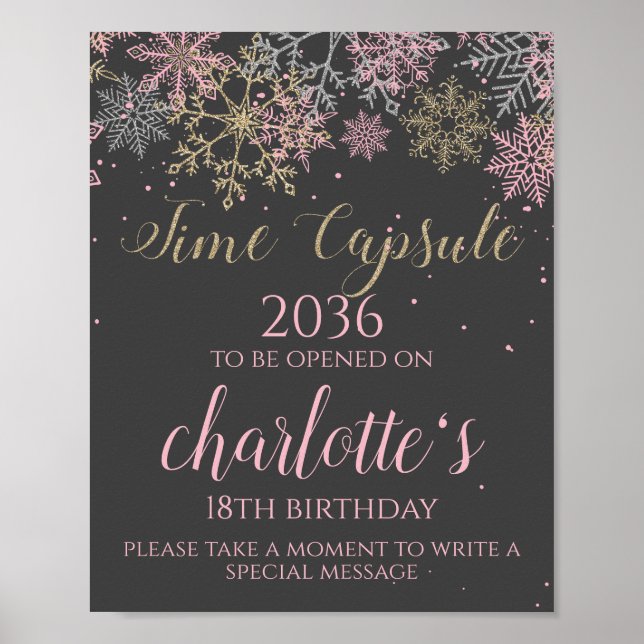 Affiche Signe de capsule temporelle de Winter ONEderland (Devant)