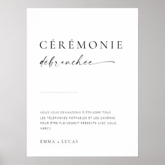 Affiche Signe de cérémonie de débranchement de script mode