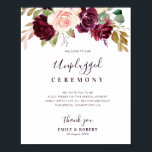 Affiche signe de cérémonie débranché fleurs pourpres prune<br><div class="desc">Un design floral avec belle plum de fleurs violettes mariage signe de cérémonie débranché. Le texte et les couleurs de cette affiche peuvent être modifiés.</div>