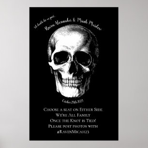 Affiche Signe de cérémonie Mariage d'Halloween gothique du