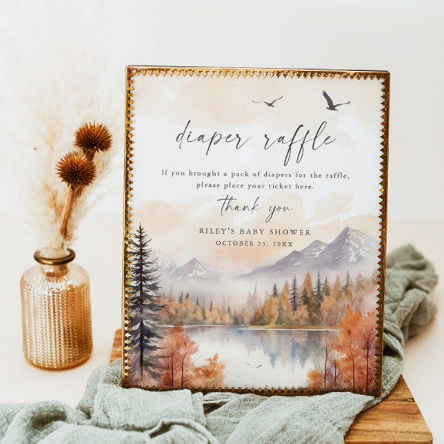 Affiche Signe de chapeau de laine de bois Baby shower d'au (Créateur téléchargé)