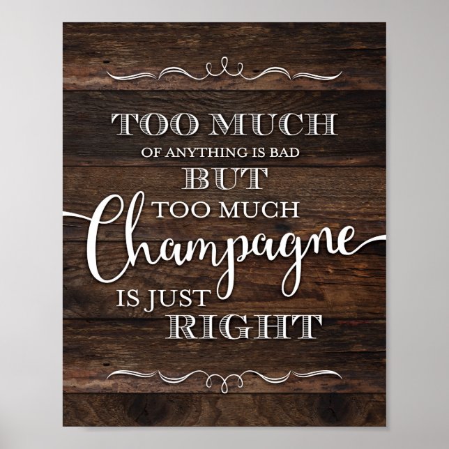 Affiche SIGNE DE CITATION CHAMPAGNE Rustique (Devant)