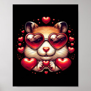 Affiche Signe de coeur Main Hamster Enfants Hommes Femmes