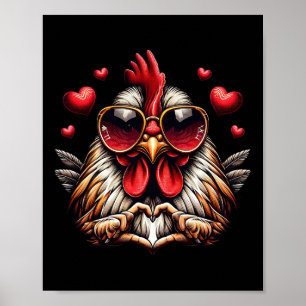 Affiche Signe de coeur Main Poulet Enfants Hommes Femmes P