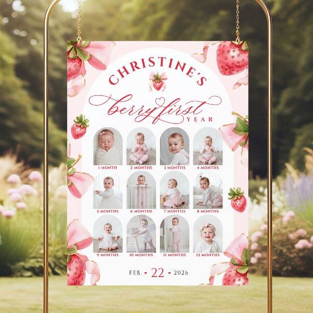 Affiche Signe de collage photo numérique pour le 1er anniv (Créateur téléchargé)