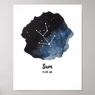 Affiche Signe de constellation zodiaque de Taurus