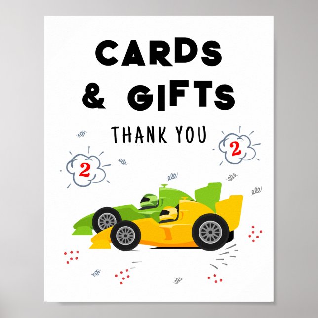 Affiche Signe de deux cartes et cadeaux d'anniversaire 2 a (Devant)