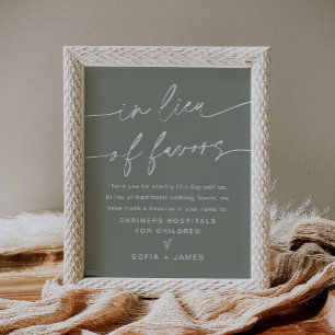 Affiche SIGNE DE Dons Mariage À La Place Des Faveurs