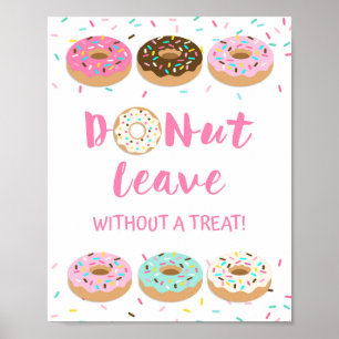 Affiche Signe de Donut Leave sans traitement de Donut rose