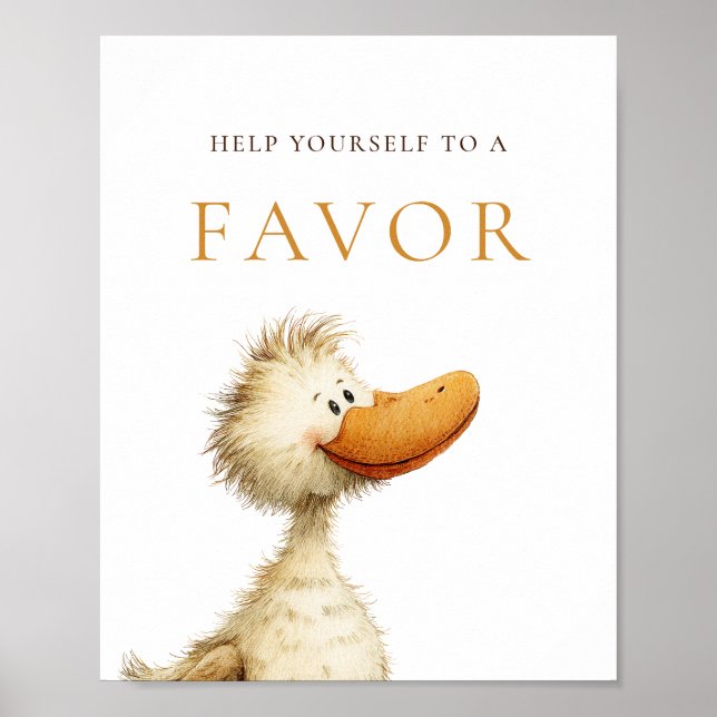Affiche Signe de faveur de bébé Silly Goose Baby Shower (Devant)