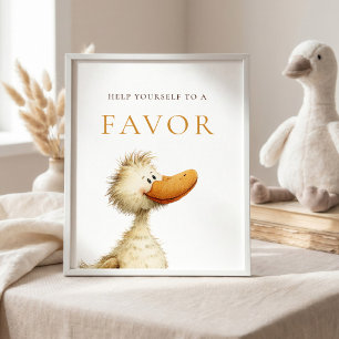 Affiche Signe de faveur de bébé Silly Goose Baby Shower