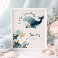 Signe de Faveurs de Baby Shower Ivoire Baleine À V