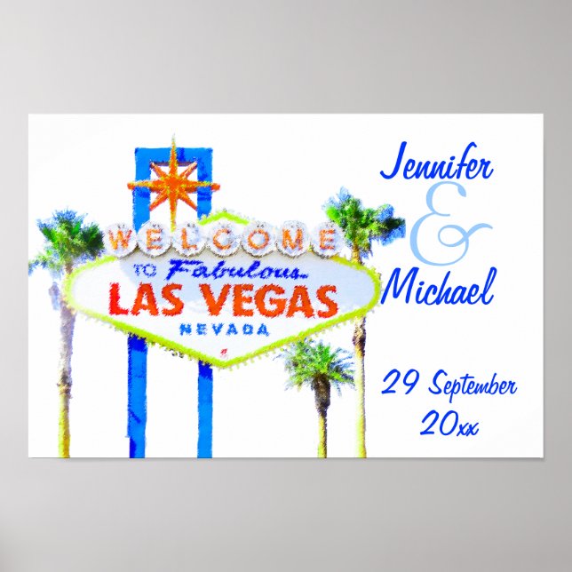 Affiche SIGNE DE FÊTE DE Mariage DE Las Vegas (Devant)