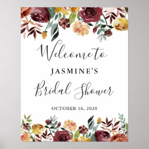 Affiche SIGNE DE Fête des mariées Florale Rustique Jardin