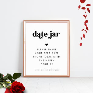 Affiche Signe de Fête des mariées minimale du script rétro