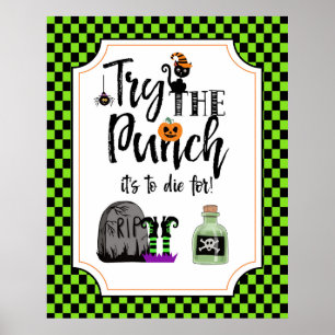 Affiche signe de fête d'halloween essayez le signe de barr