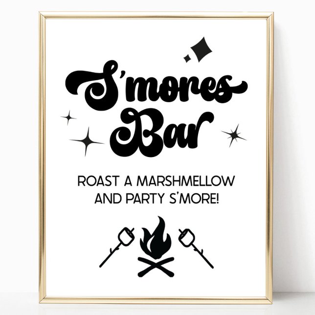 Affiche Signe de fête du S'Mores Bar Marshmallow (Créateur téléchargé)