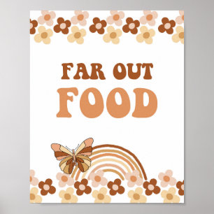 Affiche Signe de fête rétro hippie Groovy Far Out Nourritu