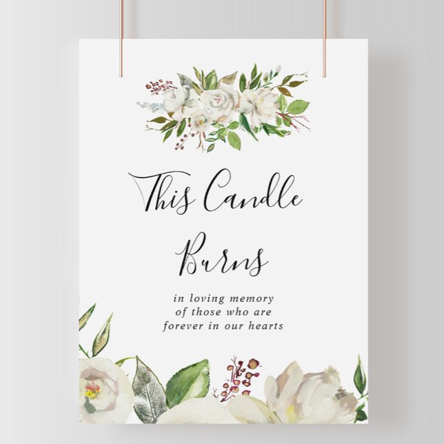 Affiche Signe de fleur de pivoine blanche en hiver Cette b (Créateur téléchargé)