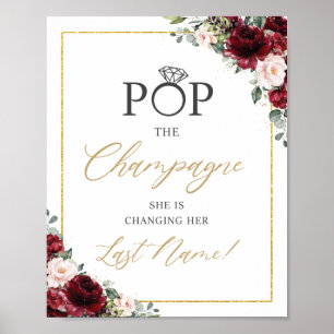Affiche Signe de Fleurs Rose Pâle de Bourgogne Faire saute